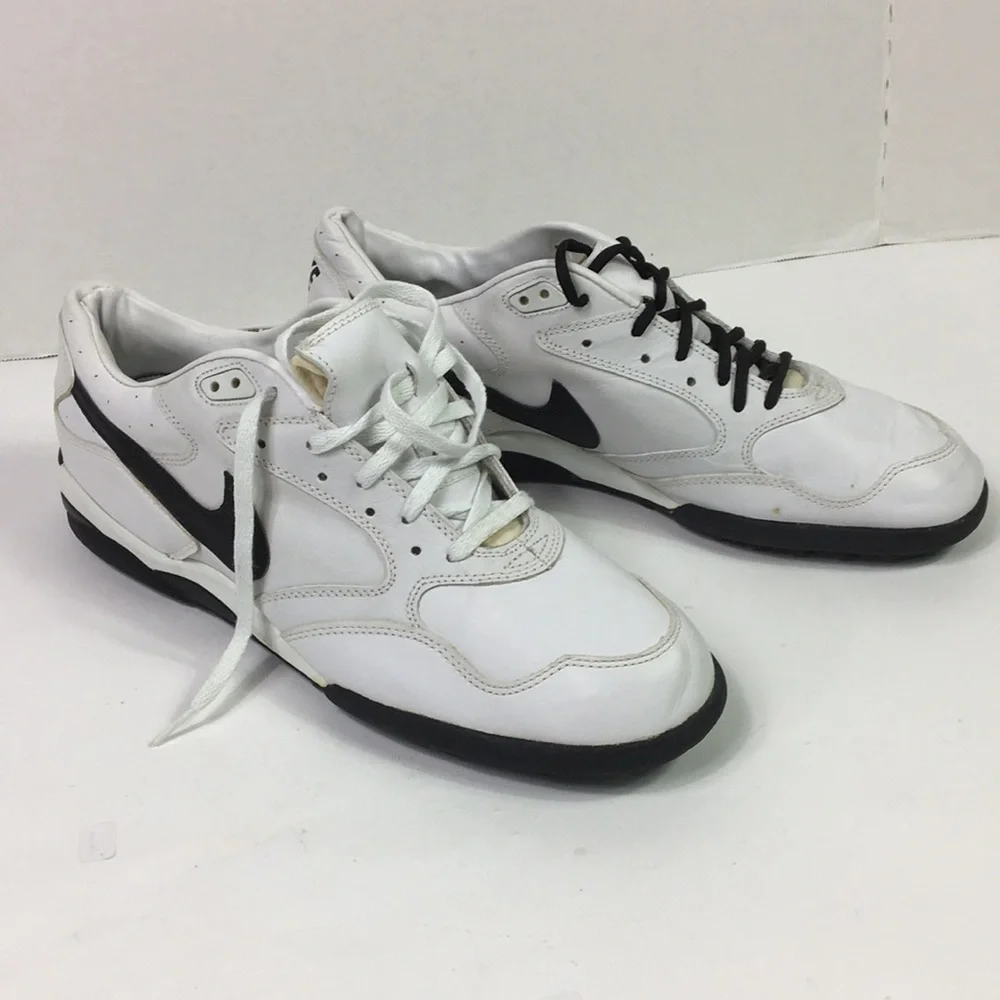 VTG 90s Nike‎ Trainers Mens Whiter leather sport Sneakers Tennis Shoes Size 13.5